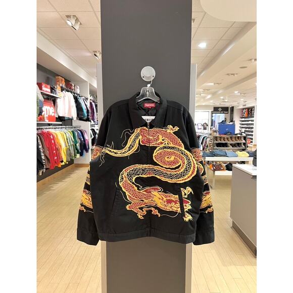 Supreme Chinese Dragon Work Jacket Black / Red FW18 Lunar New Year